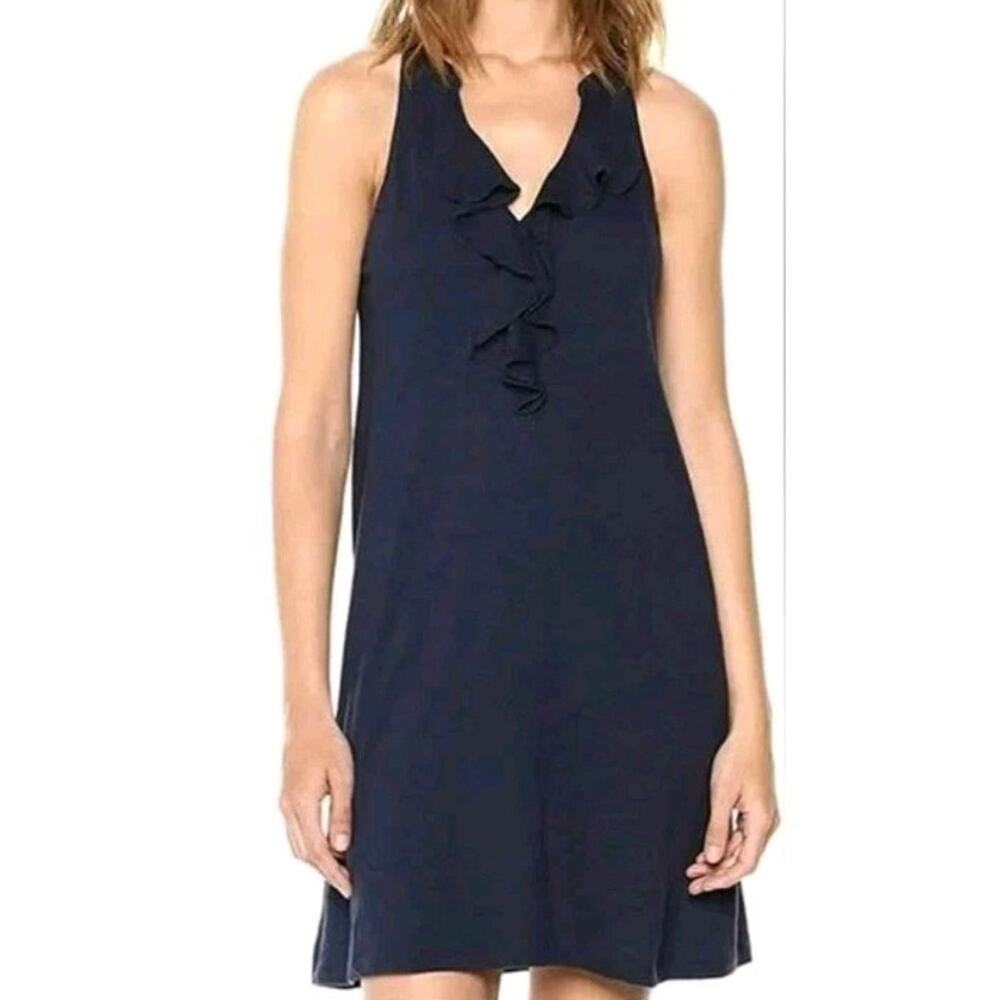 Lilly Pulitzer Size Medium True Navy Blue Shay Ruffle Tank Dress